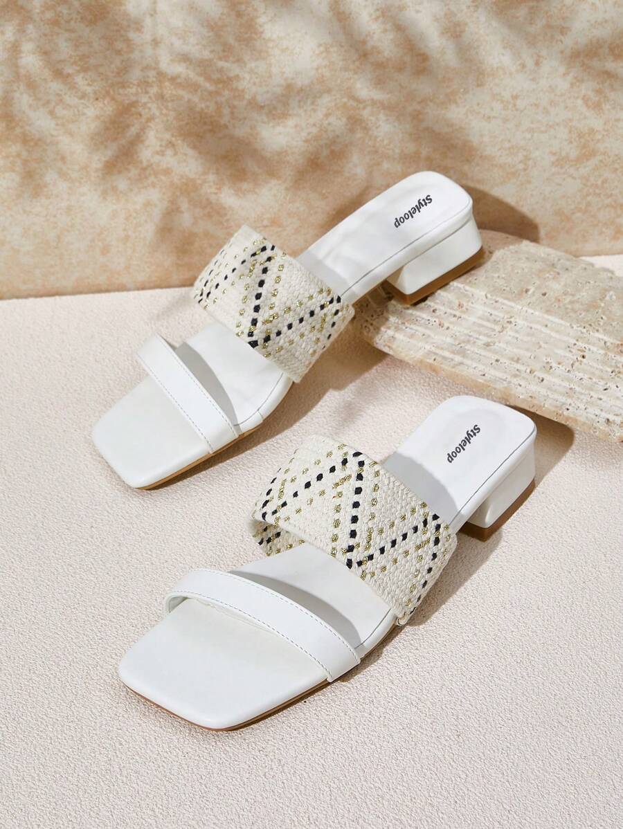 Styleloop Women's Versatile Fashionable Sandals, Graduation Heel, Prom Heels For Summer Vacation Shoes Summer - White - View 1