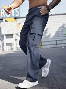 Manfinity Homme Men's Plain And Simple Casual Daily Pants