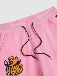 Manfinity Roghcode Men's Letter Printed Drawstrinstacked Stacked Sweatpants