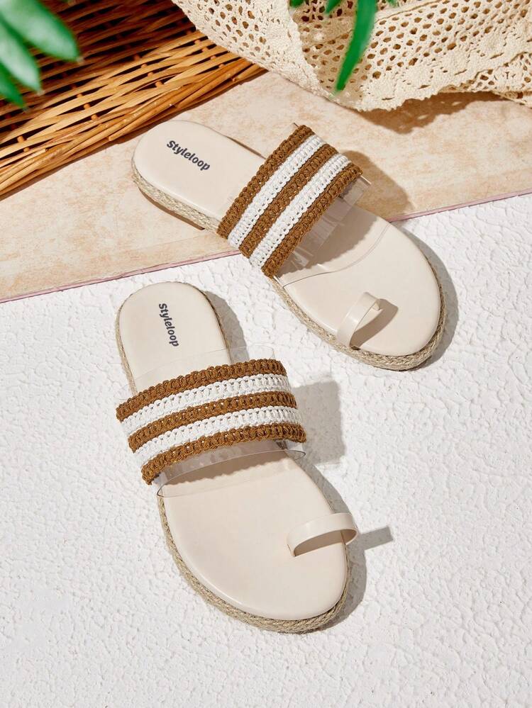 Women's Striped Flat Sandals