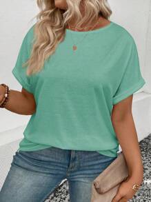 INAWLY Women's Plus Size Loose Round Neck Casual T-Shirt, Summer - Multicolor - View 6