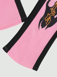 Manfinity Roghcode Men's Letter Printed Drawstrinstacked Stacked Sweatpants