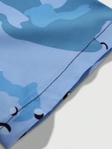 Manfinity EMRG Men's Lapel Collar Letter Printed Short Sleeve Daily Casual Stylish Shirt With Pocket - Multicolor - View 4