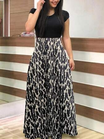 Allover Print A-Line Dress