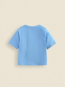 SHEIN Camiseta de malha de manga curta solta com estampa de sorvete casual para meninos, primavera e verão, temporada de volta às aulas - Vermelho - Ver 2