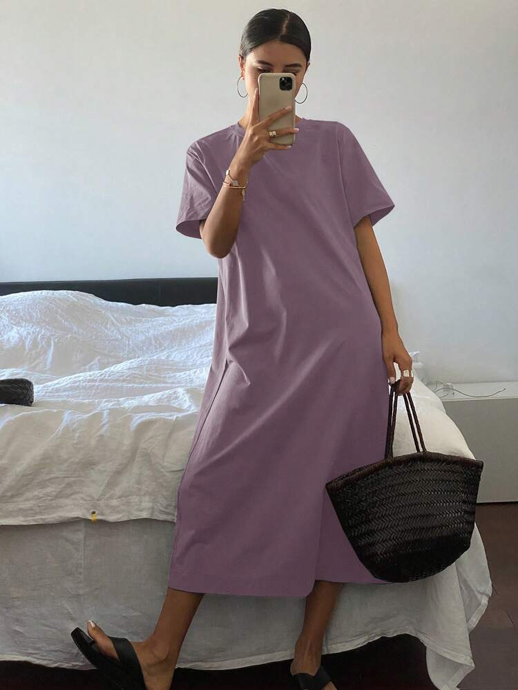 Ladies' Summer Casual Solid Color Dress Sundress Maxi Dress