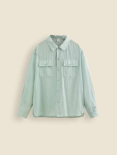 THE HAPPY LOOK 青少年男孩纯色长袖休闲家居基本款防晒衬衫，春/夏/秋季