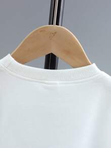 小男孩鬼图案牛仔帽休闲运动衫 - 舒适的春季、秋季和万圣节休闲装 - 儿童衣柜中必备的多功能服装，适合万圣节派对 - 白色 - 查看 7