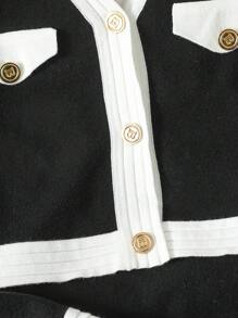SHEIN Elegante, lässige Strickjacke mit Farbblock Design und gestricktem Camisole-Kleid für Teen Mädchen im Frühling und Herbst