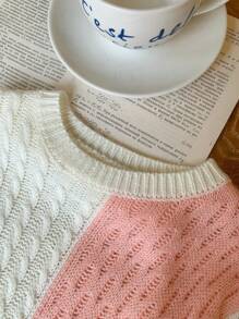 SHEIN LMoss Kids Váy len màu trơn co giãn thường ngày cho bé gái LMoss Baby Girl, Thu/Đông - Nhiều màu - Xem 8