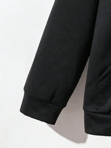 SHEIN Discounted Tween Boys' Clothing Set Including Oversized T-Shirt, Basic Shirt, Autumn & Winter Sports Zip-Up Sweatshirt, Pants, And T-Shirt Combo. Suitable For Daily And Casual Wear, College, Commuting, Traveling, And Sports. Ideal For Autumn/Winter Season. - Black - View 7