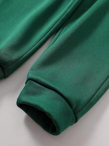 SHEIN Bộ 2 chiếc/Bộ áo hoodie nỉ họa tiết chữ màu cho bé trai tuổi mới lớn, chất liệu nỉ, dày dặn - Nhiều màu - Xem 5