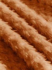 嬰兒女童厚款連帽純色絨毛外套 - 摩卡棕 - 查看 4