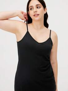 LUVLETTE 黑色性感交叉细肩带柔软吊带黑色连衣裙睡裙棉质女士睡衣内衣外套娃娃裙和睡衣