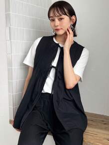 FRIFUL 女士时尚纯色吊带背心，秋装 - 黑色 - 查看 8