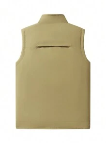 Manfinity Homme Men's Solid Color Simple Daily Wear Thermal Lined Workwear Vest