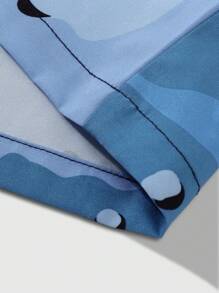 Manfinity EMRG Men's Lapel Collar Letter Printed Short Sleeve Daily Casual Stylish Shirt With Pocket - Multicolor - View 3