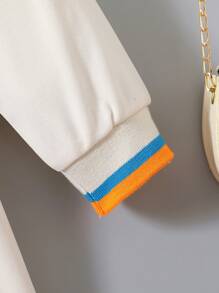 嬰兒女童休閒長袖Polo恤連衣裙，適用於春秋季節 - 杏色 - 查看 6