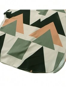 女式长链印花衬衫裙，长袖宽松休闲纽扣领连衣裙