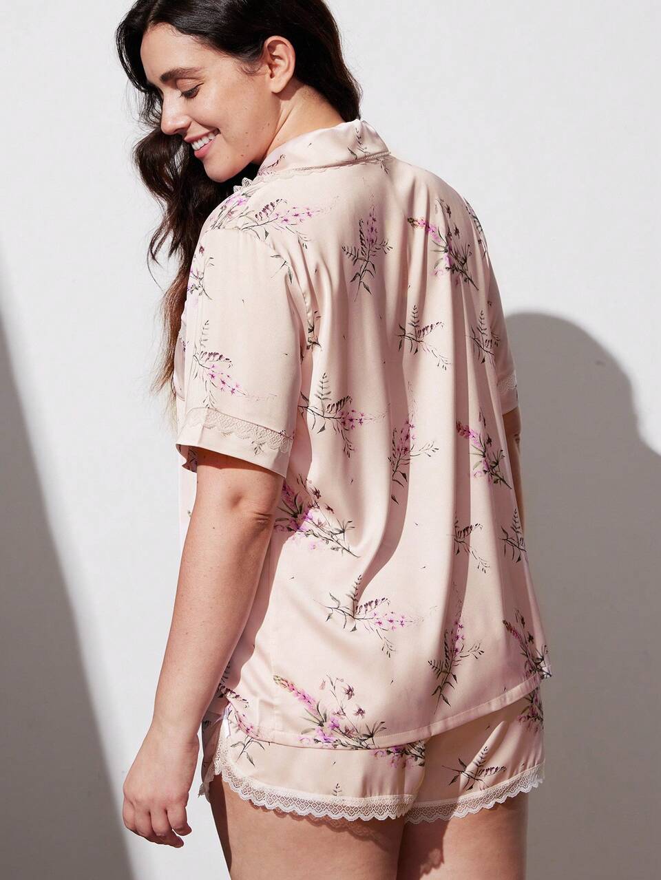 Summer Floral Satin With Lace Short Women Bridesmaid Airy Pajama Set Lounge Sets For Women Lingerie Bridal Intimates Boxer Set Wedding Items