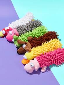 PETSIN 黃色鴨子與狗狗絨毛玩具，採用麂皮套，裝有BB聲音模組，耐咬且可當拖把使用 - 彩色 - 查看 3