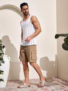 Manfinity Homme Heren effen kleur eenvoudige dagelijkse zakshorts