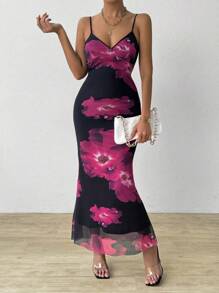 Chiquease Floral Print Cami Dress For Summer - Baby Pink - View 4