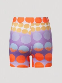 SHEIN Slayr Women's Summer Fashion Polka Dot & Gradient Printed Slim Fit Tank Top And Shorts Set - Multicolor - View 5