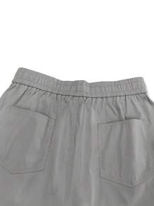 Chillumni Loose Fit Men's Cargo Pants With Flap Side Pockets, Men Grey Cargo Pants, Men Baggy Cargo Pants, Men Loose Cargo Pants - Light Grey - View 8