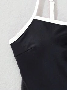 Swim Vcay Contrast Binding One Piece Swimsuit For Summer - Multicolor - View 4