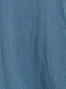 EMERY ROSE Women's Round Neck Long Sleeve Split Hem Solid Color Shirt For Summer - Dusty Blue - View 6