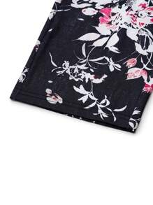 SHEIN LUNE Plus Size Women's Simple Daily Printed Tie Pants (Random Print) - Multicolor - View 6