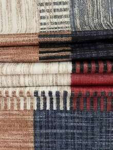 大码女式V领长袖条纹休闲宽松T恤