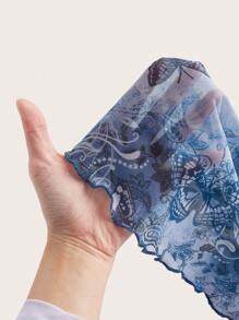 SHEIN ICON 女士隨機印花簡約日常背心 - 藍色 - 查看 5