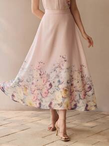 MOTF PREMIUM FALDA FLOWY LÍNEA A CON ESTAMPADO FLORAL - Rosa - Ver 4