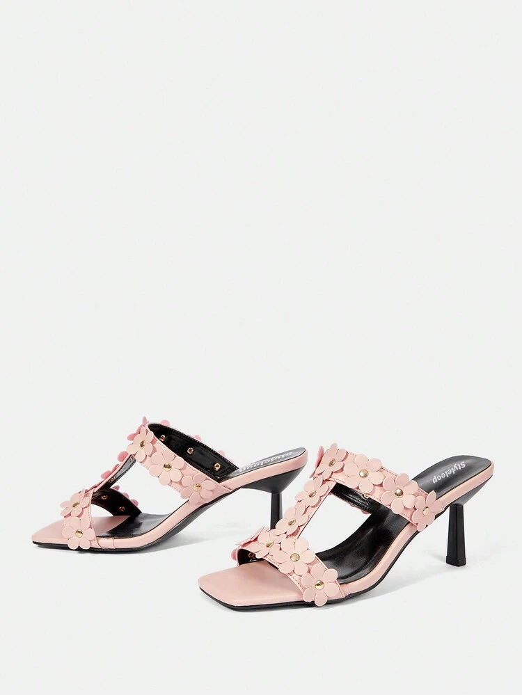 Fashionable Pink High Heeled Sandals