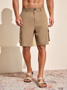 Manfinity Homme Heren effen kleur eenvoudige dagelijkse zakshorts
