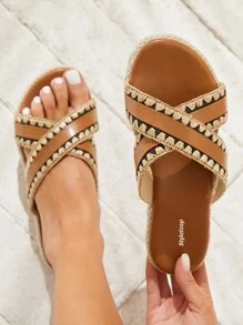 Styleloop Women's Stylish And Versatile Flat Sandals - Brown - View 7