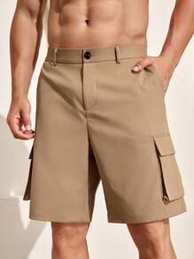 Manfinity Homme Heren effen kleur eenvoudige dagelijkse zakshorts