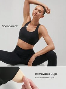 GLOWMODE FeatherFit™ Crossover Strap Sports Bra Gym