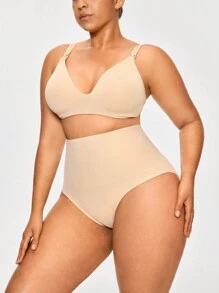 SHAPORA 加大码塑身高腰三角裤塑身裤紧身提臀收腹束腰内衣 - 杏色 - 查看 9