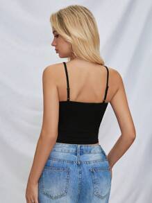 SHEIN LUNE Two Tone Frill Trim Cami Top