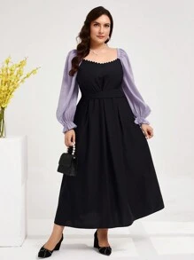 Modelyn Plus Size Nữ Khối Màu Đính Cườm Trang trí Đơn giản Mặc Hàng ngày - Nhiều màu - Xem 3