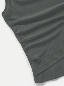 GlowEve Women's Solid Color Simple Daily Sleeveless Top And Long Pants 2-Piece Set - Dark Grey - View 5