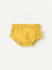 Cozy Pixies Baby Girl Floral Pattern Round Neck Ruffle Hem Pullover And Shorts Set, 2pcs - Ginger - View 8