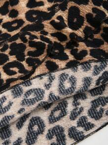 Sweetra Women's Leopard Print Self-Tie Belt Tiered Hem Layered Cake Skirt With Ruffle Trim