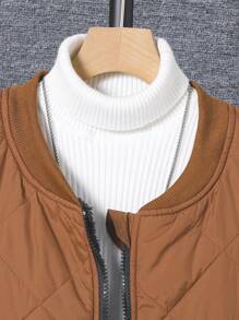 Teen Boys' Casual Minimalist Vacation-Ready Padded Coat - Brown - View 5