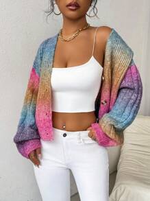 EMERY ROSE Women's Button Long Sleeve Printed Simple Fashionable Leisure Feeling Mohair Blend Cardigan Sweater Fall Winter Cloth For Women - Multicolor - View 6