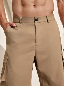 Manfinity Homme Heren effen kleur eenvoudige dagelijkse zakshorts