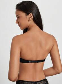 素色鋼圈文胸 - 黑色 - 查看 2